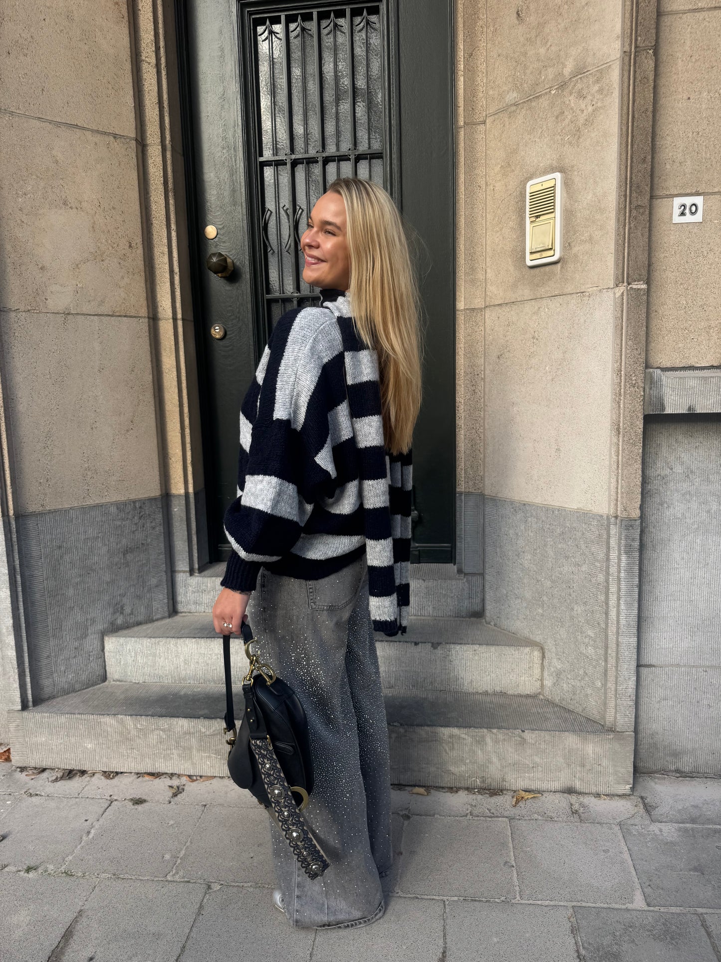 Noëlla cardigan with scarf - grey