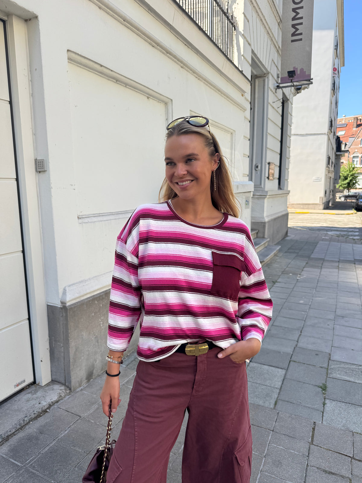 Striped t-shirt - pink