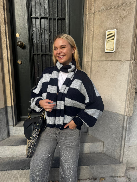 Noëlla cardigan with scarf - grey